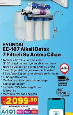HYUNDAİ ALKALİ DETOX 7 FİLTRELİ SU ARITMA CİHAZI HYUNDAİ ALKALİ DETOX 7 FİLTRELİ SU ARITMA CİHAZI